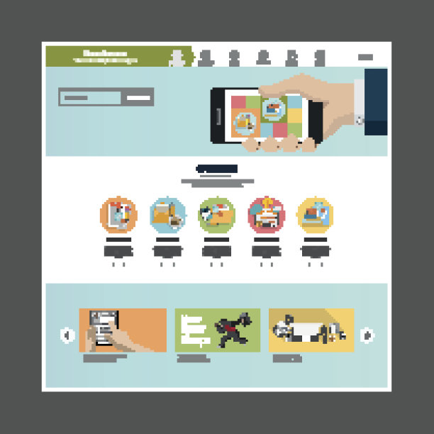 平面设计网站模板向量图片下载