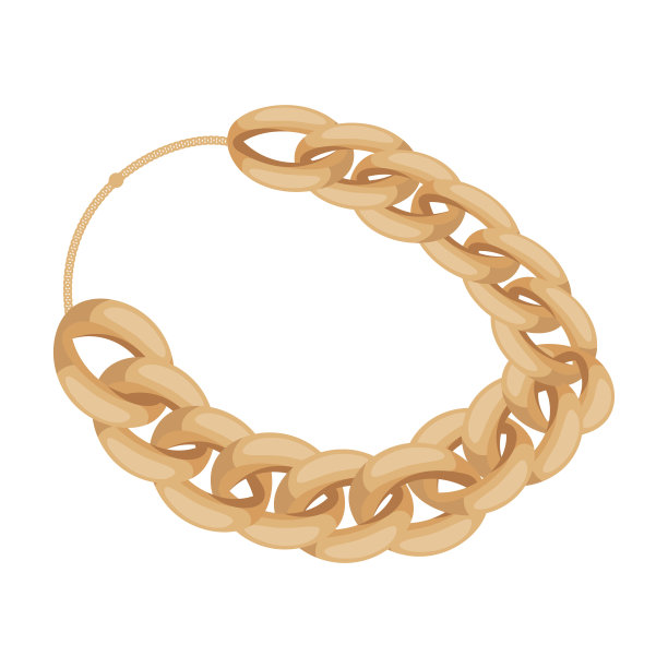 珠宝连锁图标在卡通风格孤立的白色背景图片下载