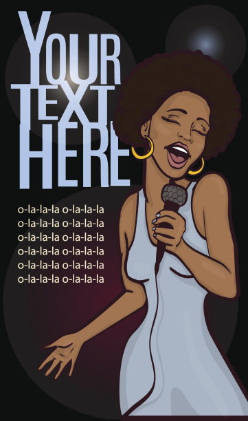 矢量插图的一个唱歌的女人。图片下载