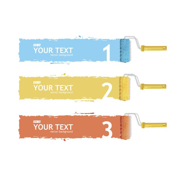 矢量滚轮笔刷文本，信息图表图片下载