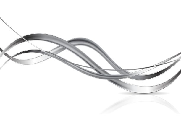 白色背景上的金属抽象波图片下载