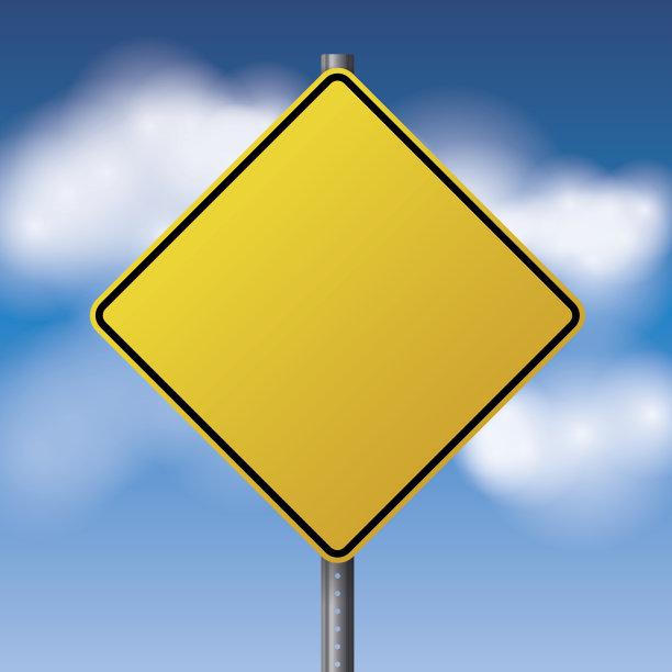 空白黄色道路标志插图图片下载