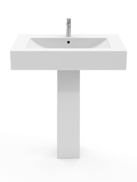 现代陶瓷面盆孤立在白色背景图片下载