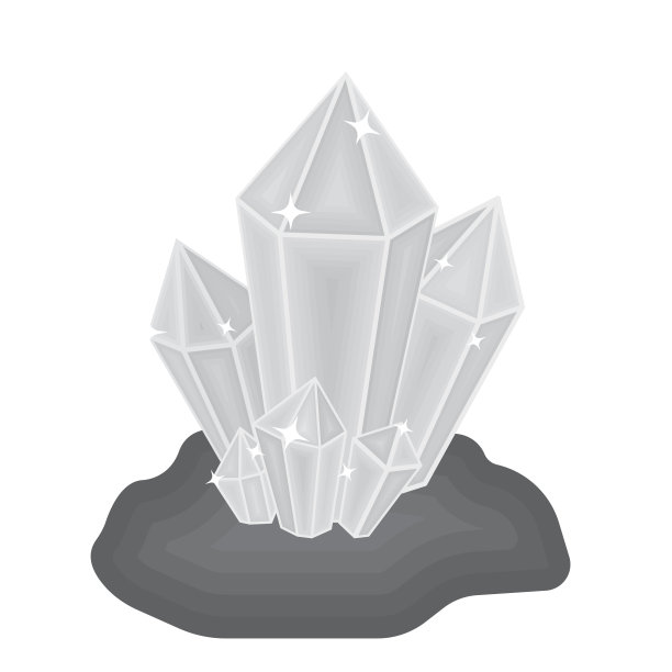 水晶图标在单色风格孤立的白色背景。图片下载
