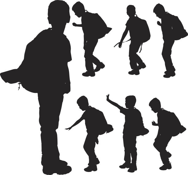 矢量剪影的男孩。图片下载