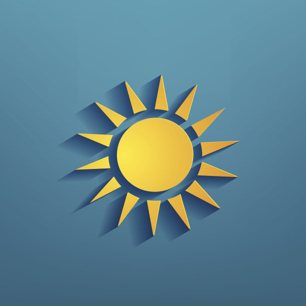 太阳符号在蓝色的背景素材图片