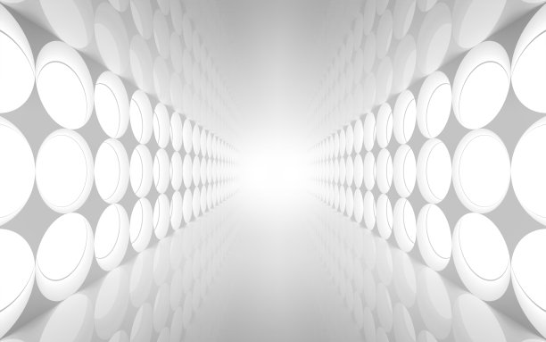 白色抽象3d室内与圆形装饰图片下载