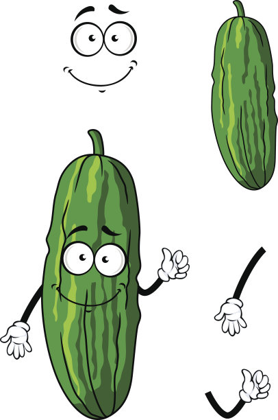 快乐绿卡通黄瓜素材图片