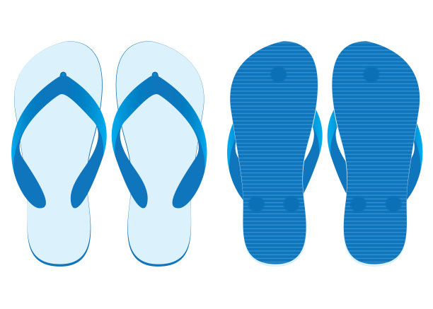 拖鞋组的前视图和后视图。图片下载
