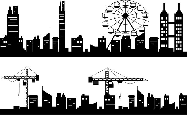 城市景观剪影图片下载