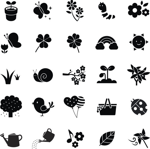 春天矢量图标图片下载