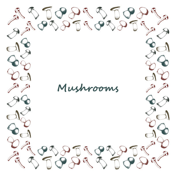 蘑菇按框排列图片下载