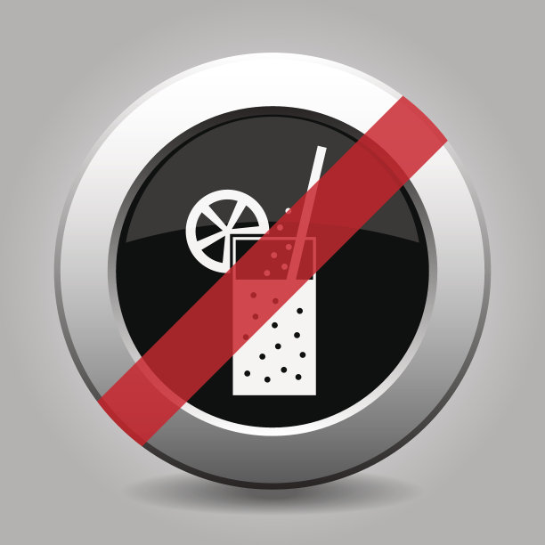 禁止按钮、碳酸饮料、吸管、柑橘类图片下载