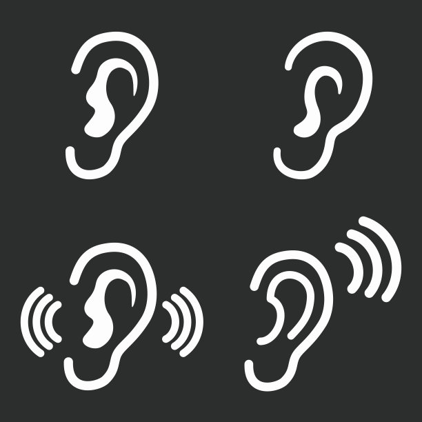 耳朵-矢量图标。图片下载