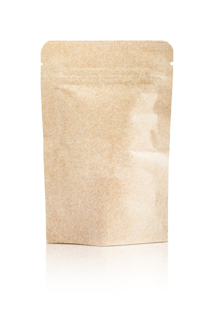 空白包装回收牛皮纸袋孤立的白色bac素材图片