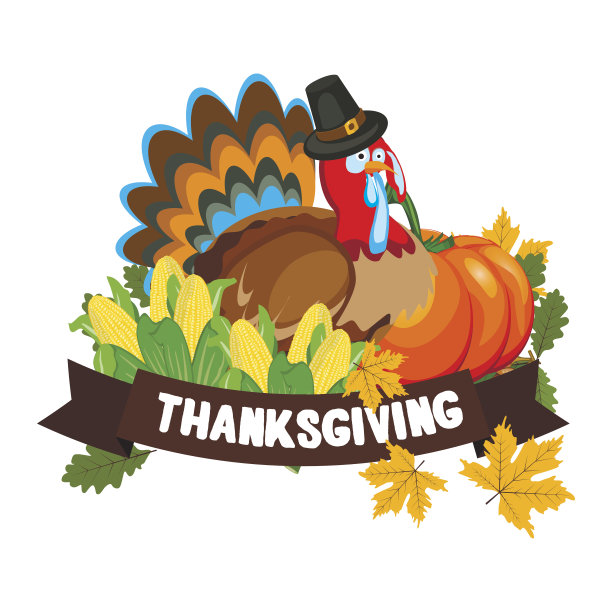 矢量插图的一个快乐的感恩节庆祝设计。图片下载