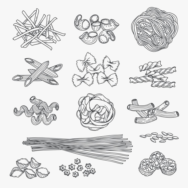 意大利面手绘风格图片下载