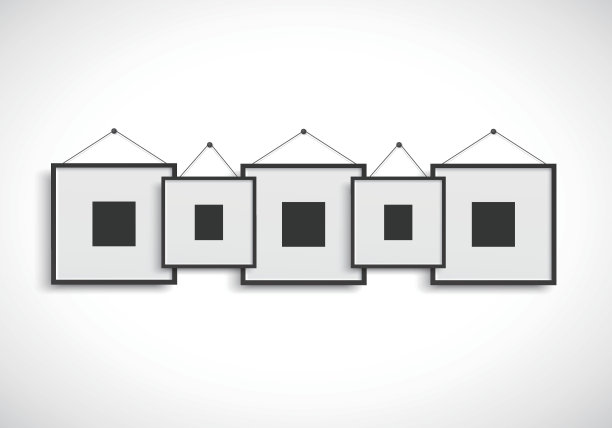 挂在墙上的空白相框图片下载