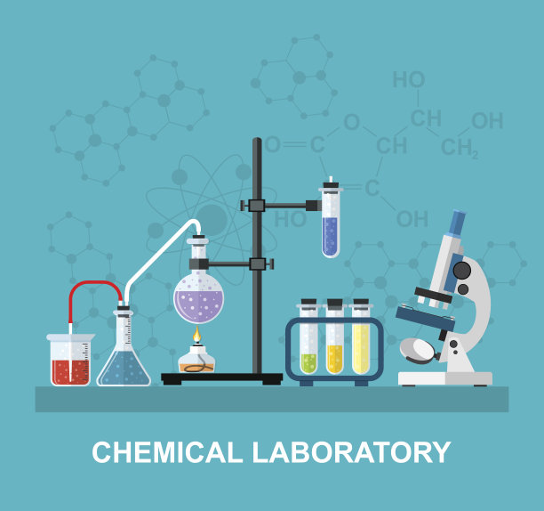 化学玻璃仪器,实验室。图片下载