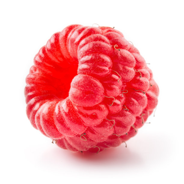 新鲜的树莓。浆果孤立在白色背景上。图片下载