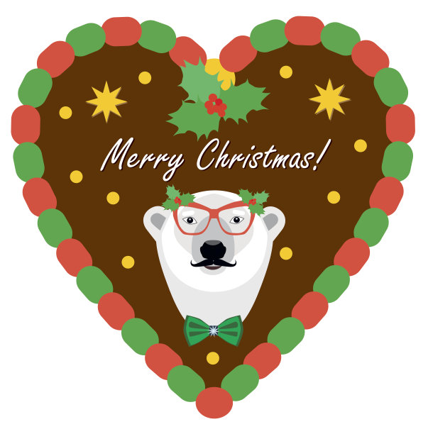 圣诞姜饼。平风格说明图片下载