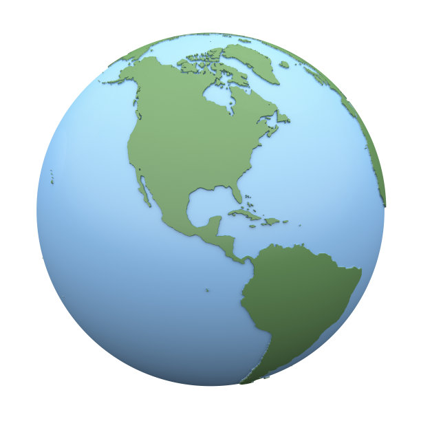 地球，孤立在白色之上图片下载