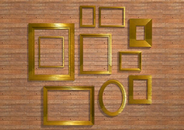金色的框架组成图片下载