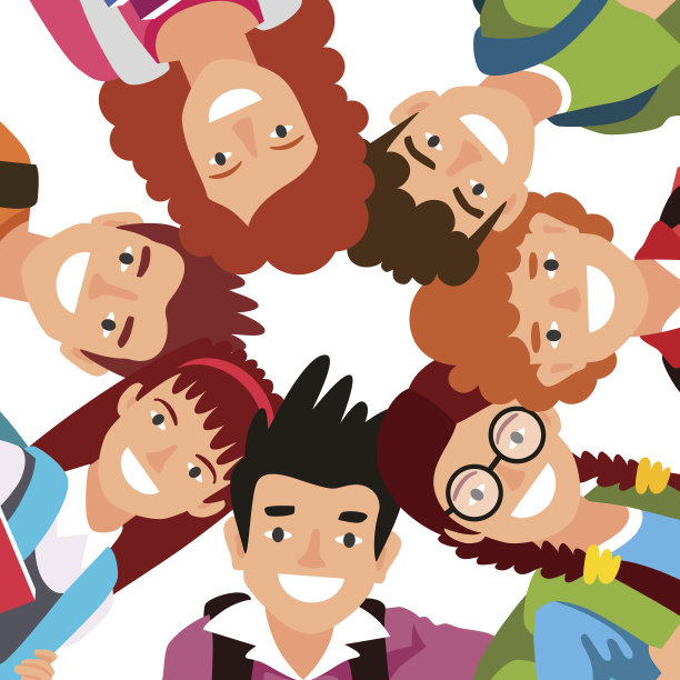 七个孩子站成一圈图片下载