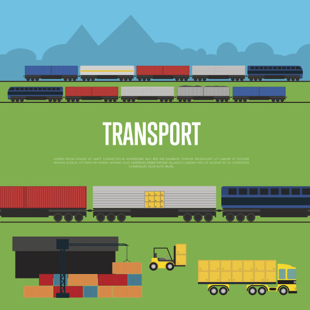 货运列车运输横幅图片下载