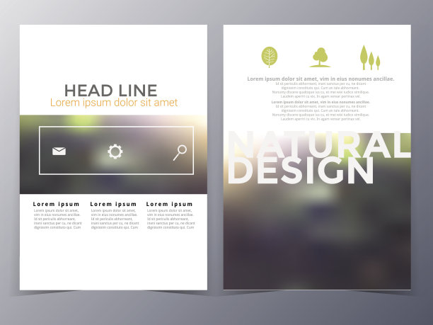 商业和自然宣传册设计模板向量图片下载