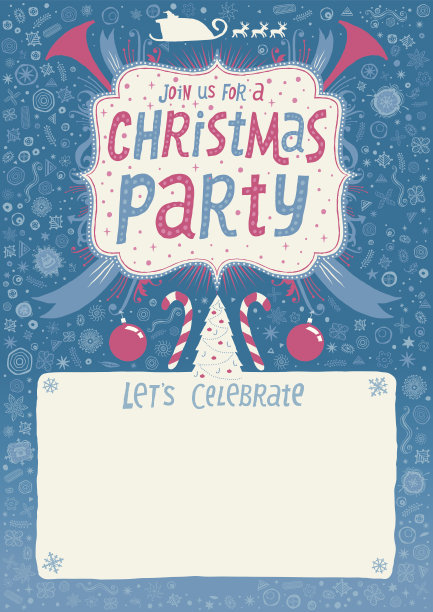 圣诞晚会邀请，贺卡，海报或背景图片下载