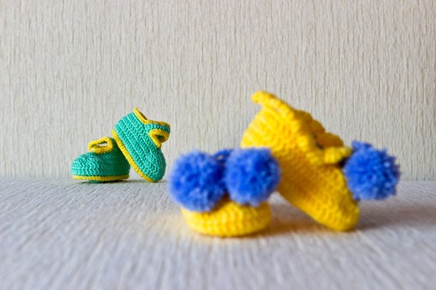 自制针织小婴儿羊毛鞋图片下载