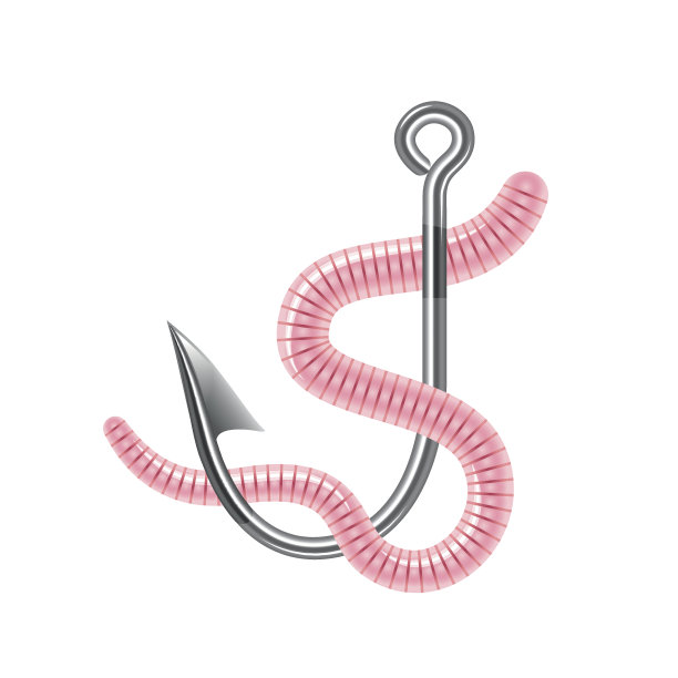 虫钩孤立在白色载体上图片下载