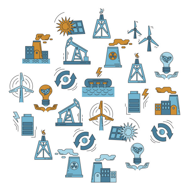 能源生态和污染向量组图标图片下载