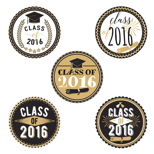 矢量徽章毕业活动，派对，高中或大学图片下载