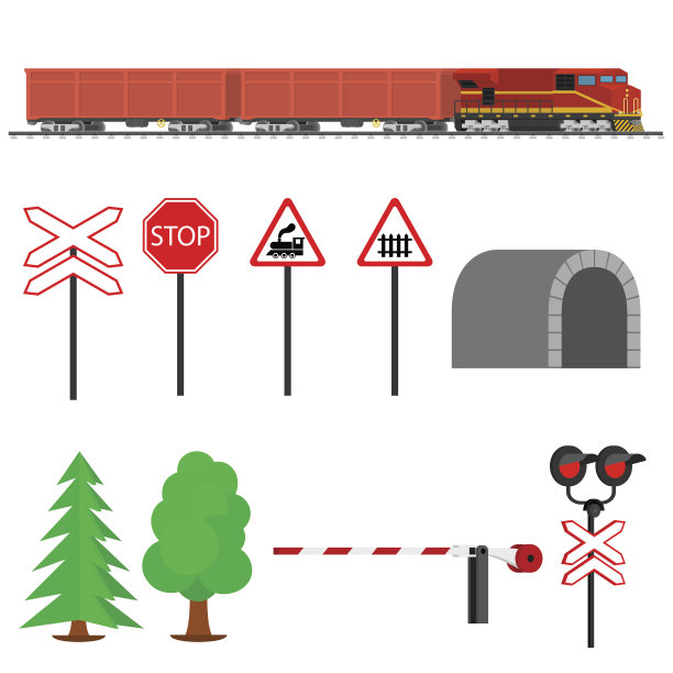 铁路交通方式和火车与货物车厢。图片下载