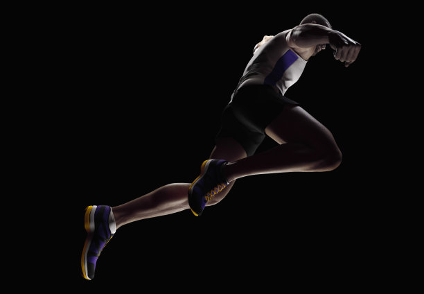竞技运动员跳跃/侧面视图图片下载