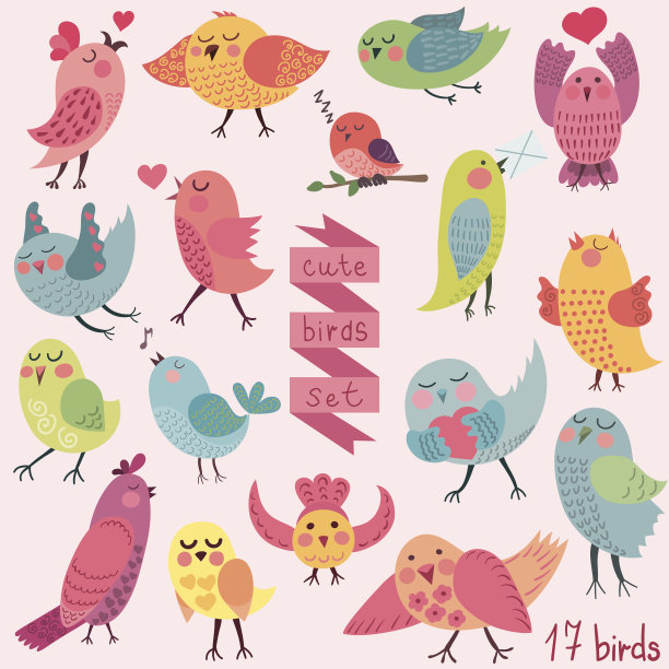 可爱的卡通小鸟图片下载