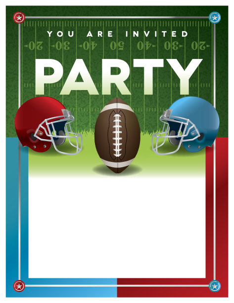 美式足球派对传单模板图片下载