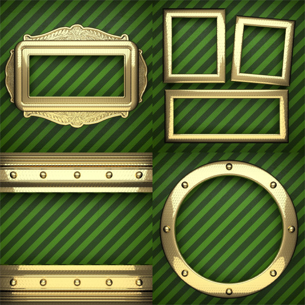 金色在绿色纹理背景设置图片下载