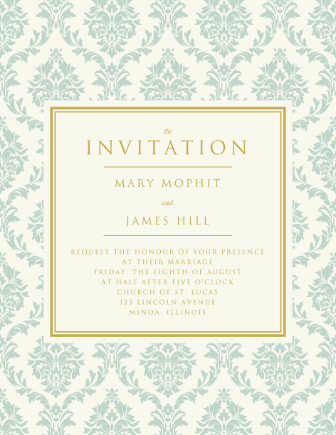 婚礼请柬或公告素材图片