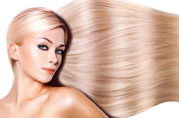 有一头长长的白发的漂亮女人图片下载