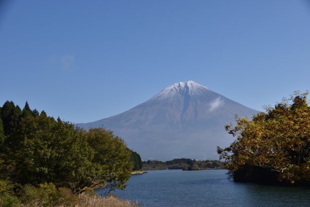 富士山和湖泊图片下载