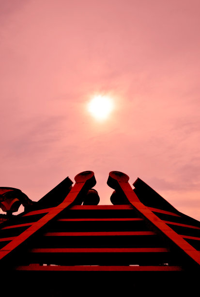 红色的夕阳图片下载