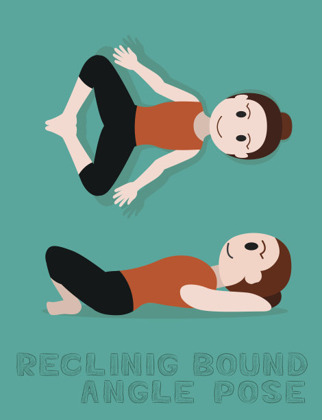 斜倚束缚角度姿态卡通矢量插图图片下载