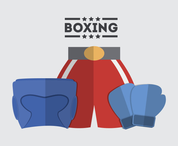 拳击运动手套、拳击头盔设计图片下载