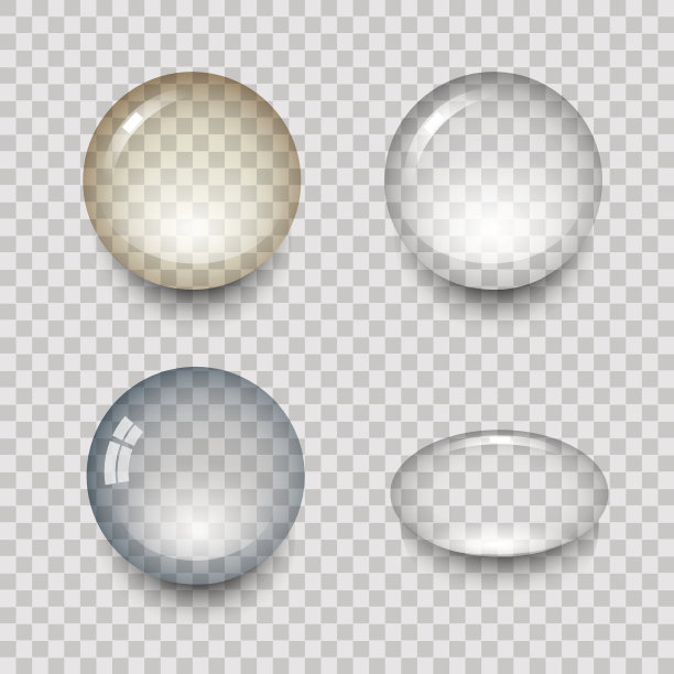 透明的水滴，有影子和倒影图片下载