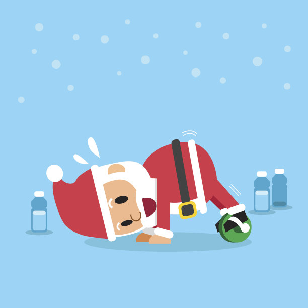 圣诞老人在做腹轮运动图片下载