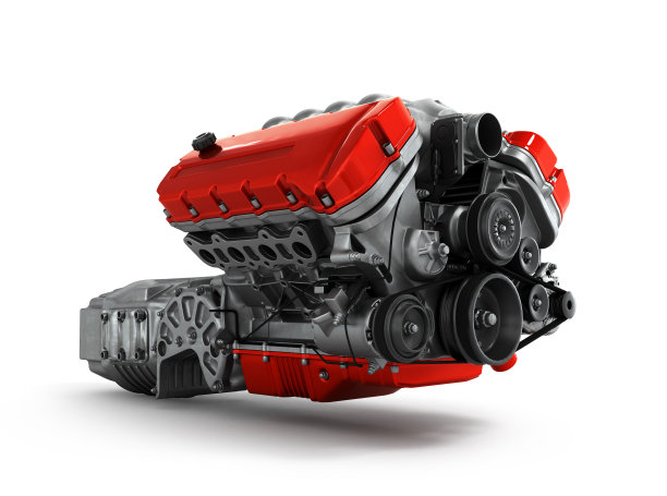 汽车发动机变速箱总成是隔离在一个白色背景图片下载