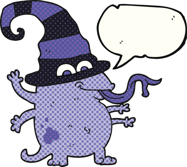 漫画书演讲气泡卡通万圣节外星人图片下载